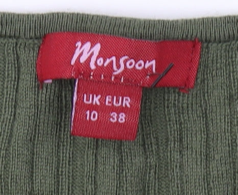 Womens UK Size 10 Monsoon Green Cardigan Jumper