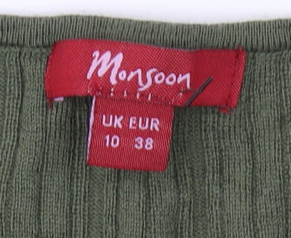 Womens UK Size 10 Monsoon Green Cardigan Jumper