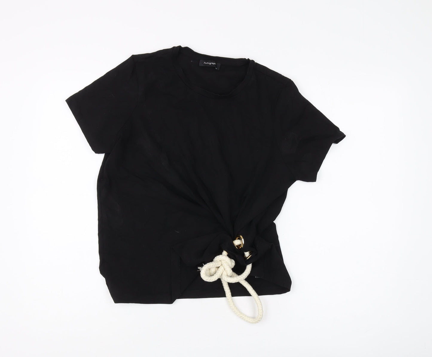 Womens UK Size 14 Marks and Spencer Black Basic T-Shirt