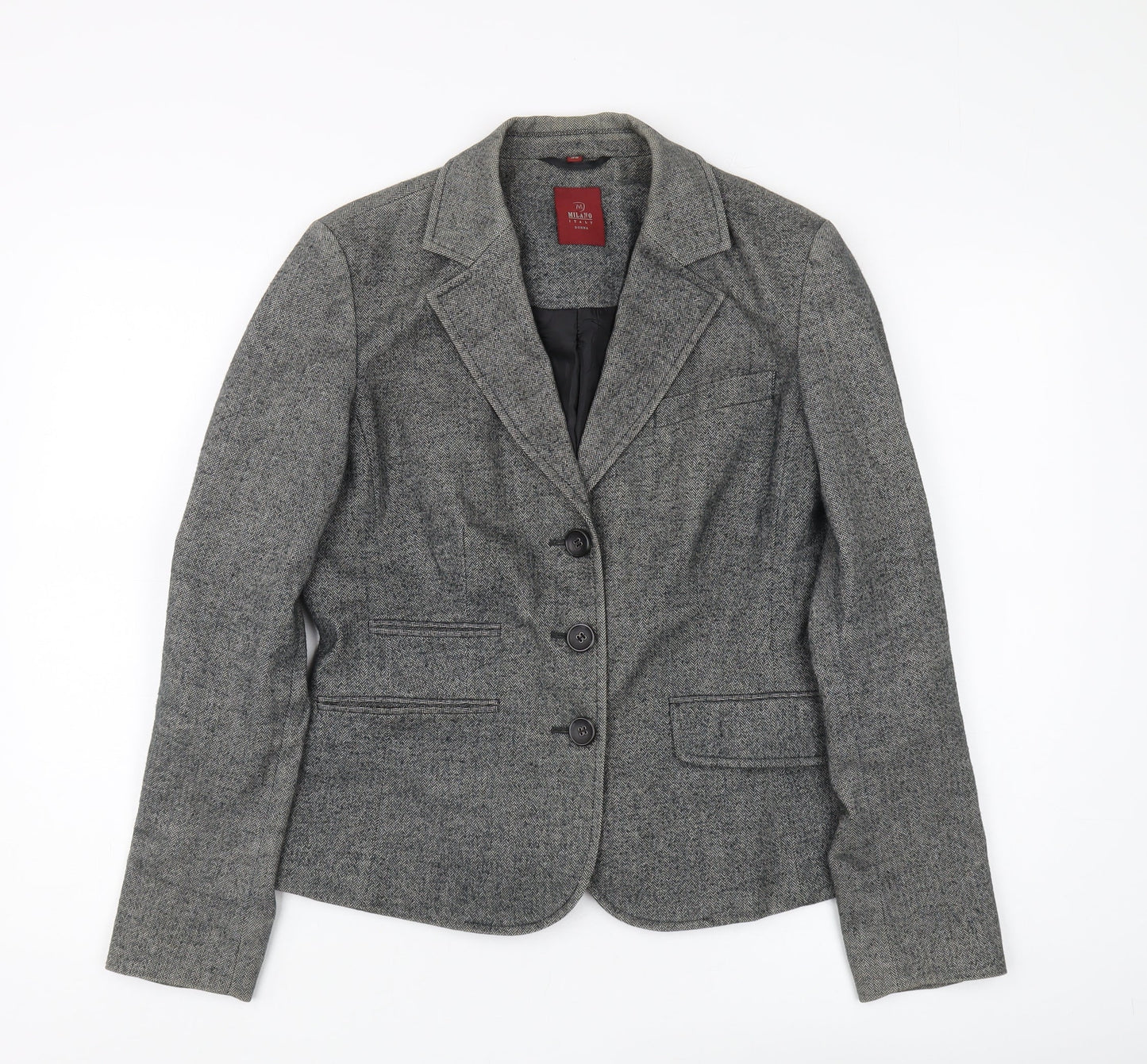 Milano Italy Women's Grey Tweed Blazer, Size 10