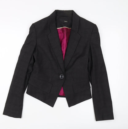 Next Women's Black Check Regular Blazer, Size 8