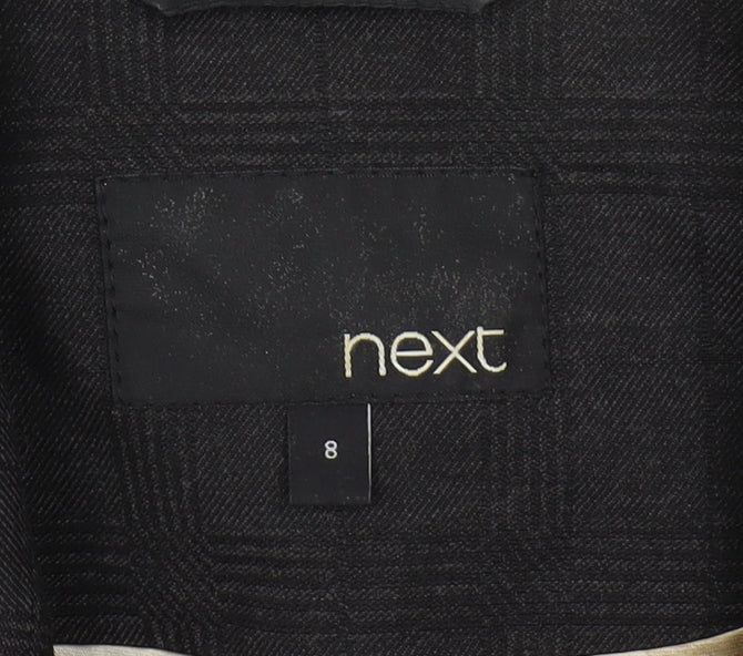 Next Women's Black Check Regular Blazer, Size 8