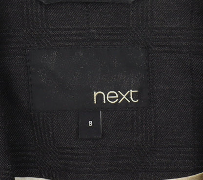 Next Women's Black Check Regular Blazer, Size 8
