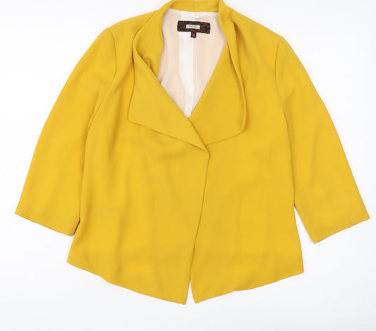 Next Women's Yellow Blazer Size 12, Shawl Lapel, Lined