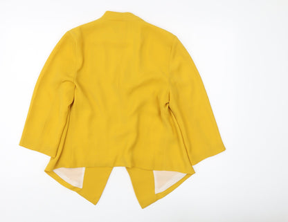 Next Women's Yellow Blazer Size 12, Shawl Lapel, Lined