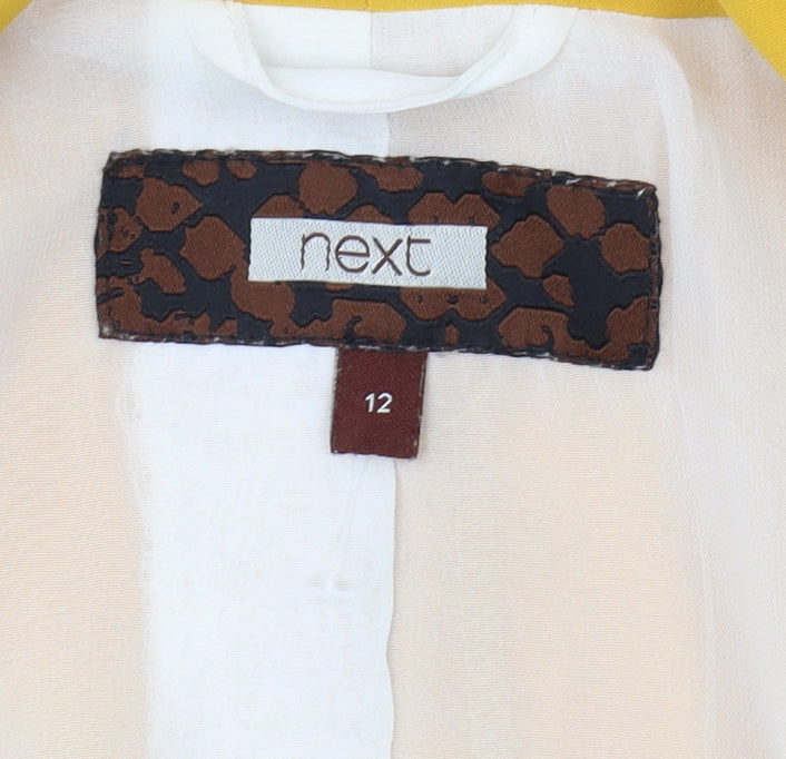 Next Women's Yellow Blazer Size 12, Shawl Lapel, Lined