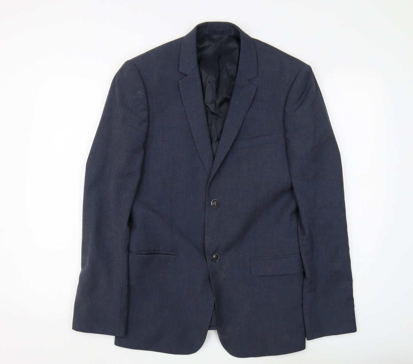 Mens UK Size 40 Topman Regular Blue Suit Jacket