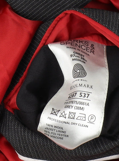 Mens UK Size 38 Marks and Spencer Regular Grey Suit Jacket