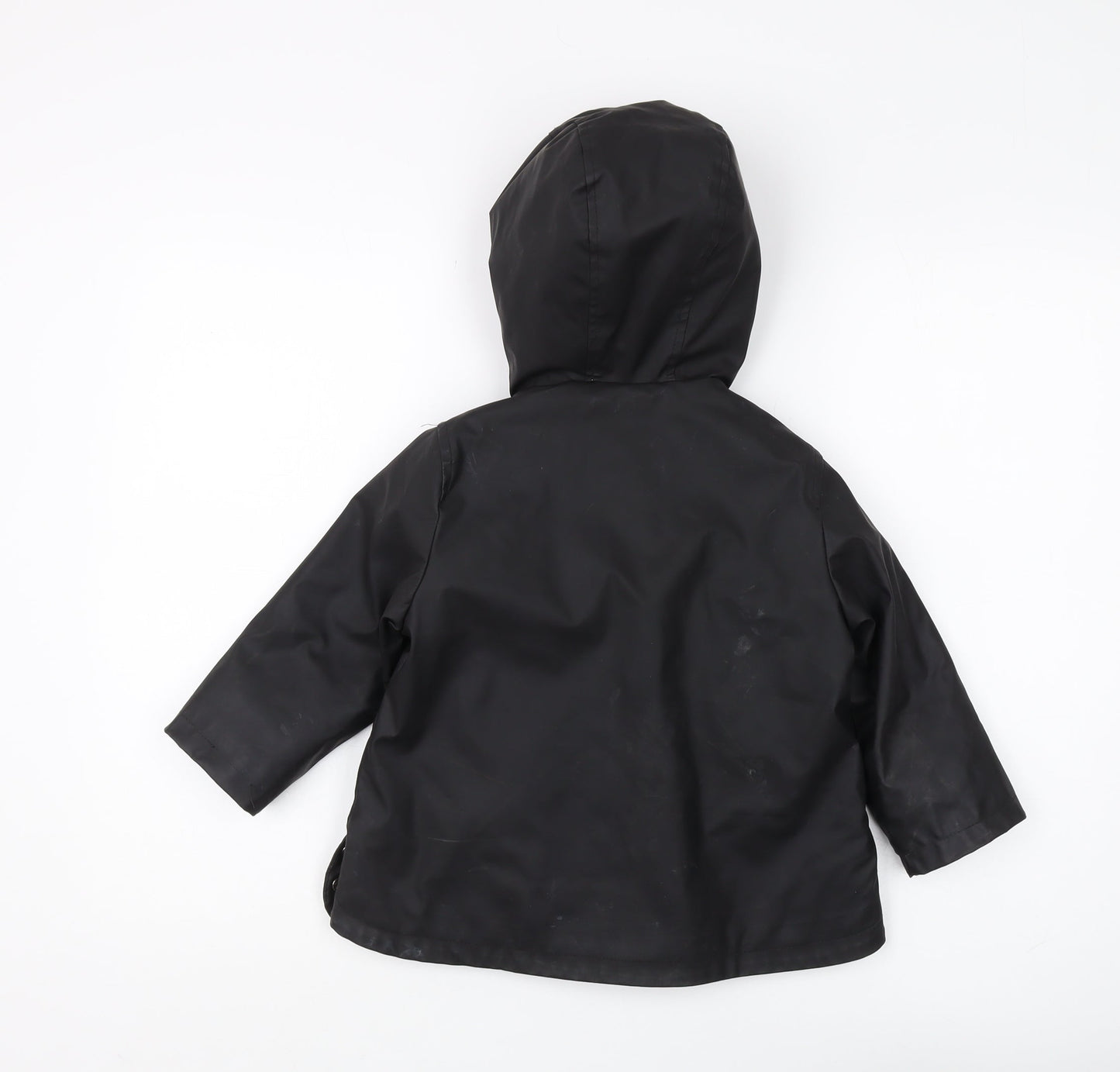 Zara Girls Black Hooded Parka Coat 3-4 Years
