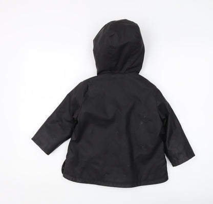 Zara Girls Black Hooded Parka Coat 3-4 Years