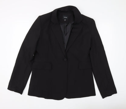 Boohoo Women's Black Regular Fit Blazer, Size 14