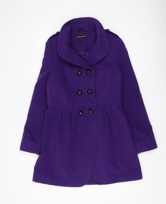 Womens UK Size 10 Vintage Boutique Purple Pea Coat