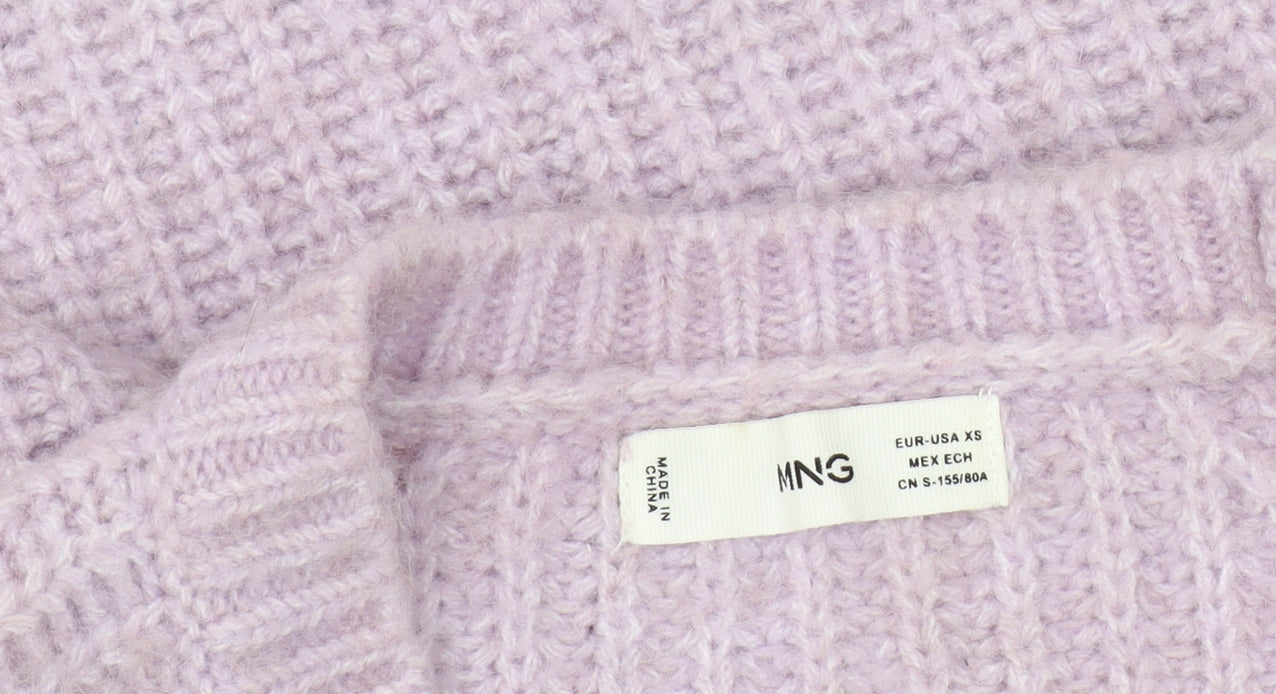 Womens UK Size XS MNG Purple Pullover Jumper