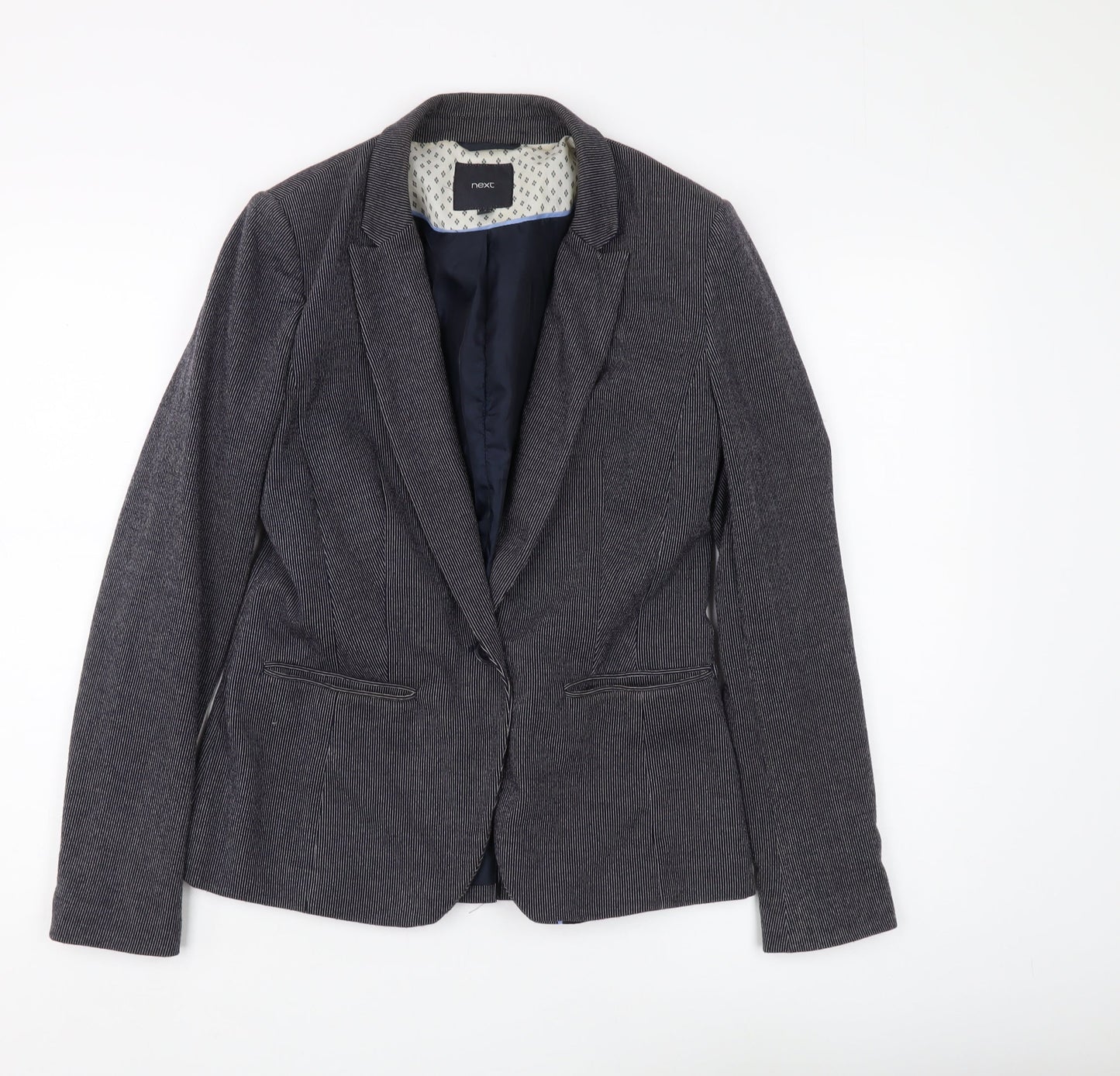 Next Women's Grey Pinstripe Blazer, Size 12, Business Style