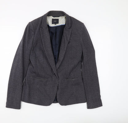 Next Women's Grey Pinstripe Blazer, Size 12, Business Style