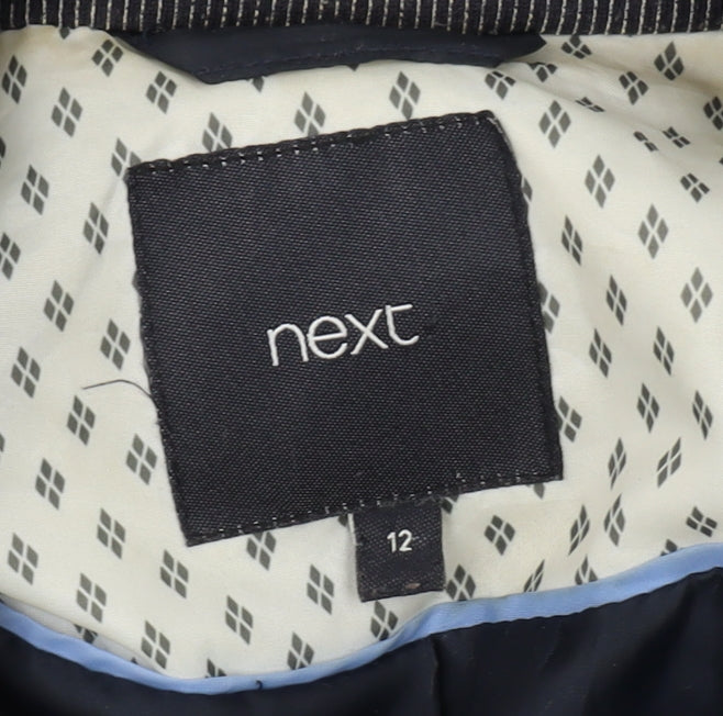 Next Women's Grey Pinstripe Blazer, Size 12, Business Style