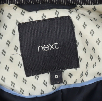 Next Women's Grey Pinstripe Blazer, Size 12, Business Style