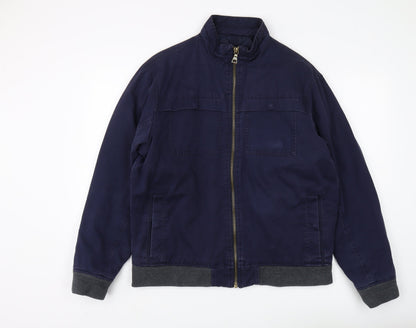 Mens UK Size L Marks and Spencer Blue Bomber Jacket