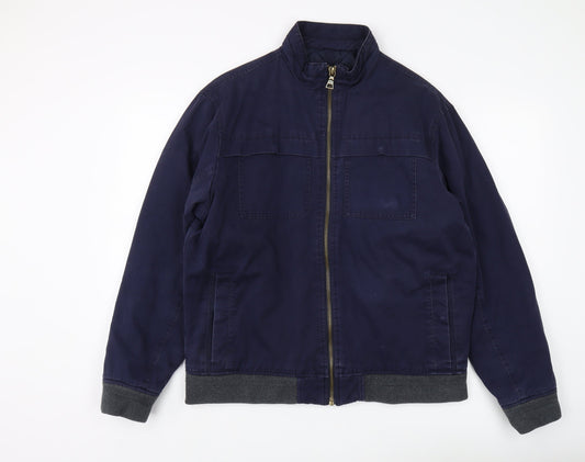 Mens UK Size L Marks and Spencer Blue Bomber Jacket