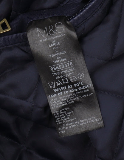 Mens UK Size L Marks and Spencer Blue Bomber Jacket
