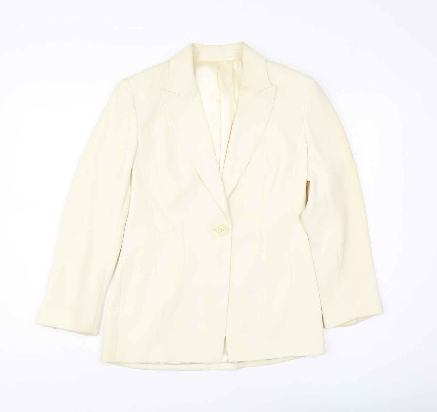 Next Women's Ivory Single-Breasted Suit Jacket Size 8