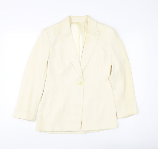 Next Women's Ivory Single-Breasted Suit Jacket Size 8