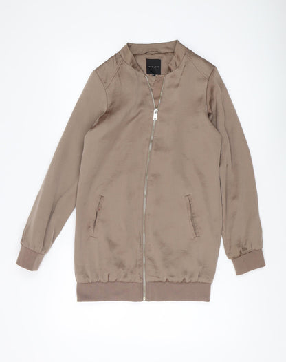 Womens UK Size 6 New Look Brown Bomber Jacket