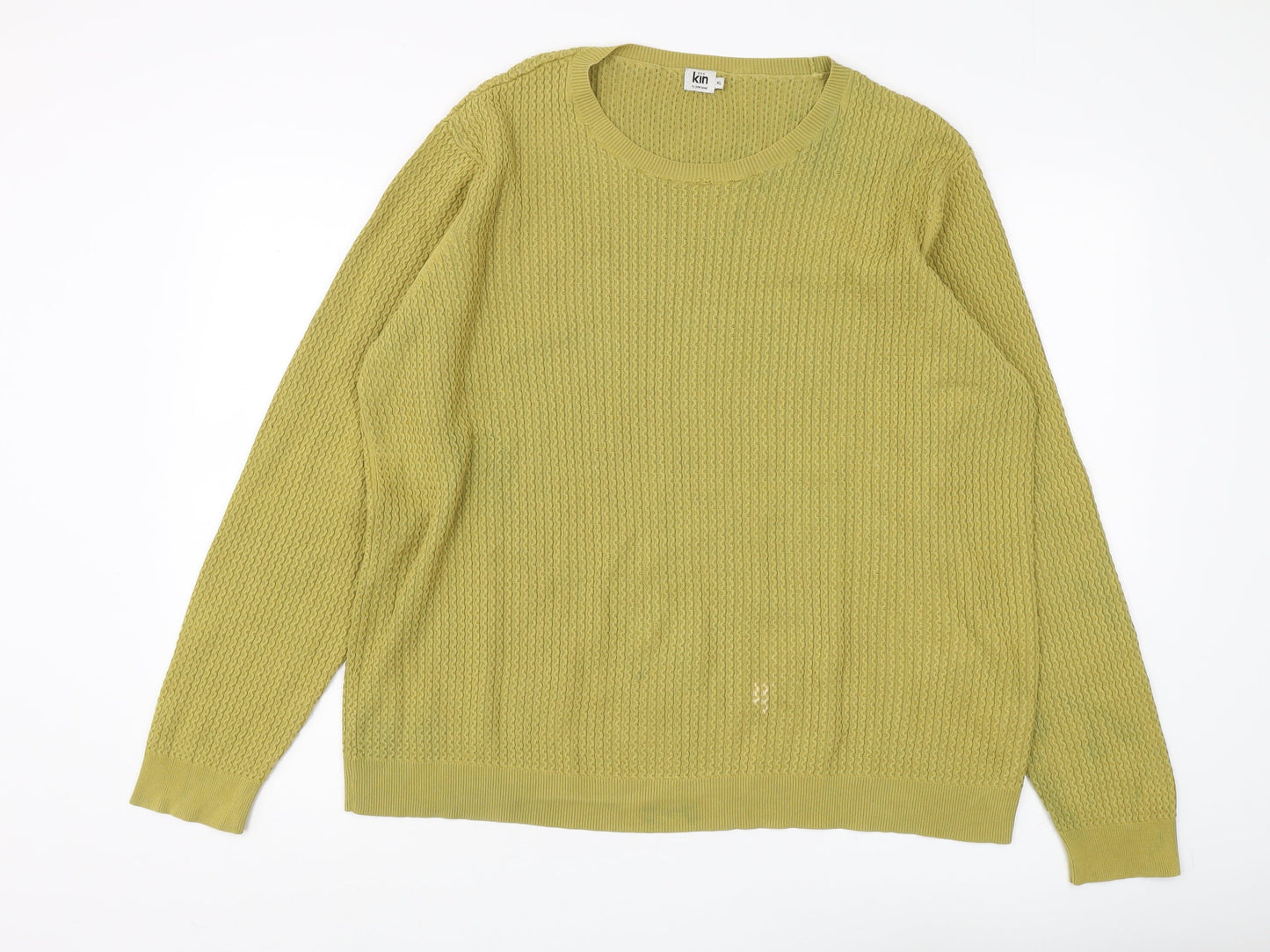 Kin by John Lewis Men's Green XL Waffle Knit Pullover