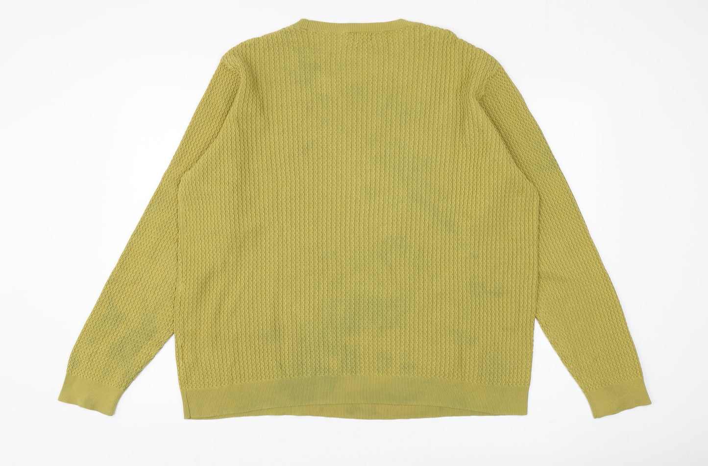 Kin by John Lewis Men's Green XL Waffle Knit Pullover