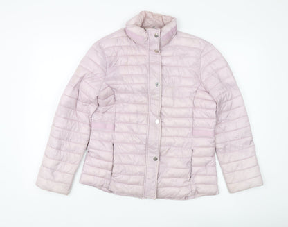 Classic Women's Pink Puffer Jacket Size 12