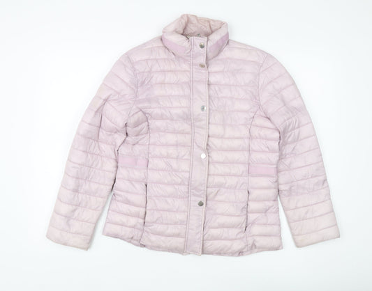 Classic Women's Pink Puffer Jacket Size 12