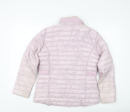 Classic Women's Pink Puffer Jacket Size 12