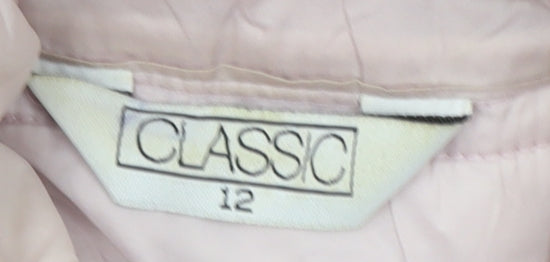 Classic Women's Pink Puffer Jacket Size 12