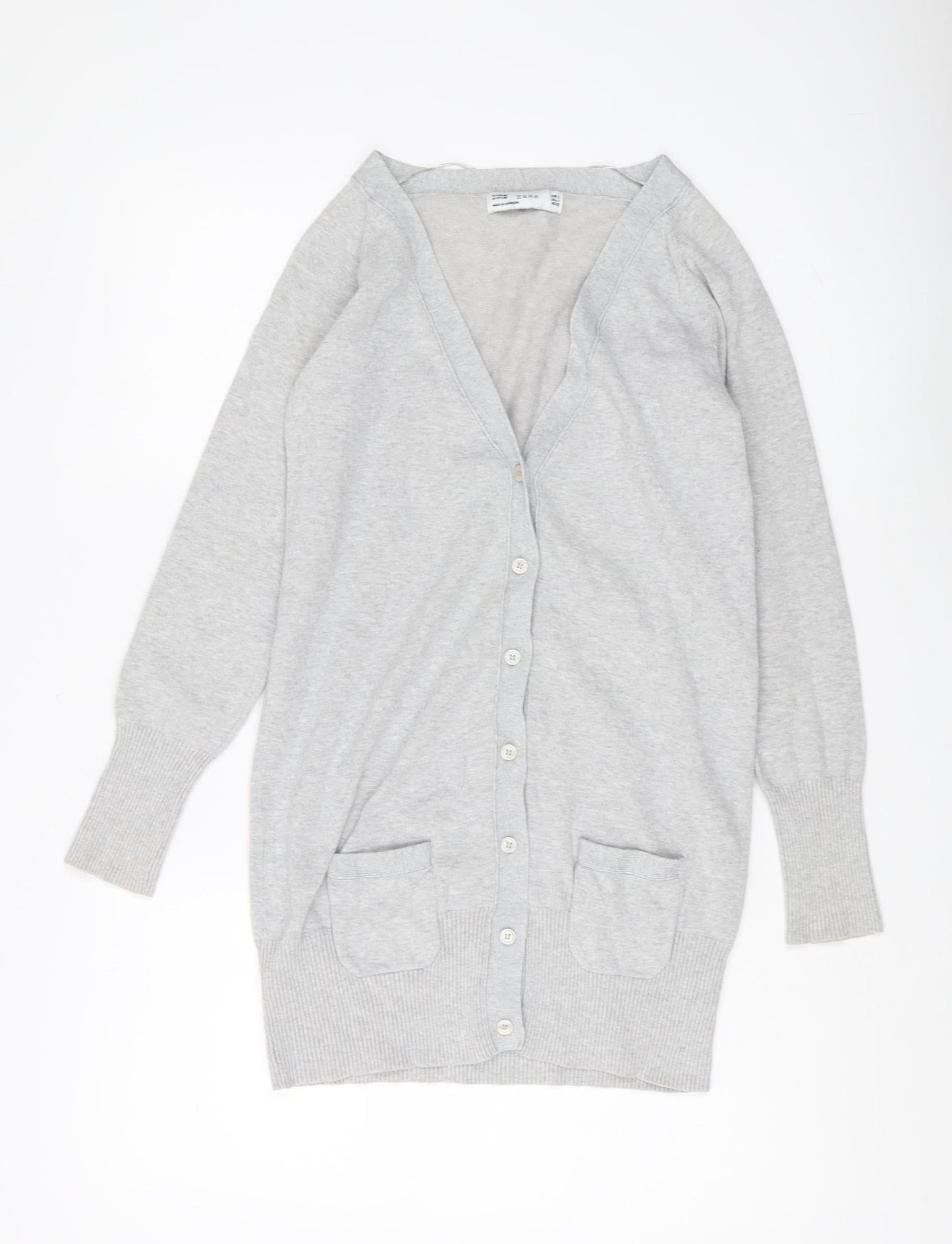 Womens UK Size 8 Zara Grey Cardigan Jumper