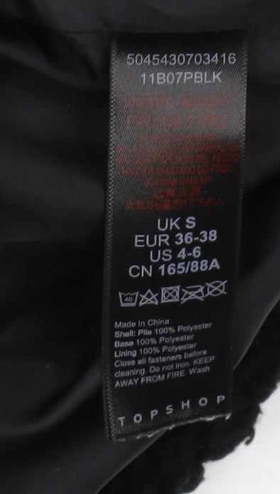 Womens UK Size S Topshop Black Basic Jacket