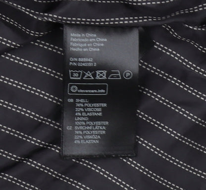 H&M Women's Black Blazer, Size 8, Pinstripe, Regular Fit