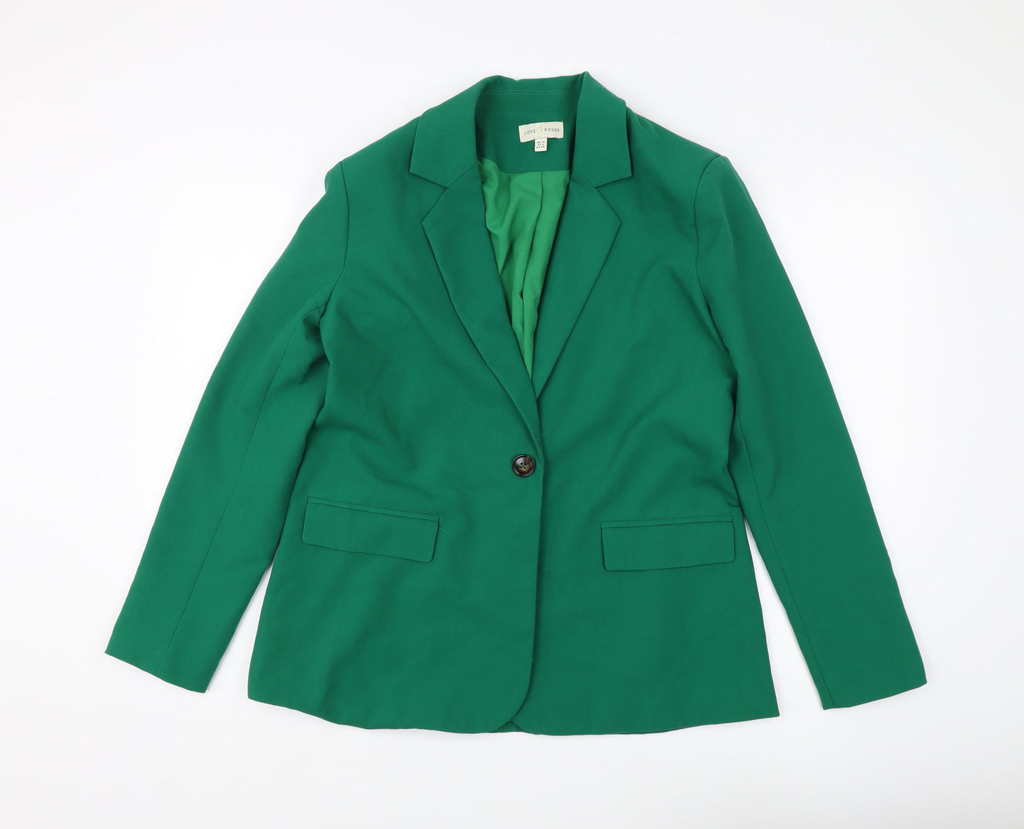 Love & Roses Women's Green Blazer UK 12 Lined Workwear