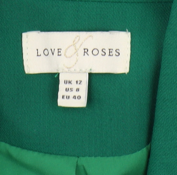Love & Roses Women's Green Blazer UK 12 Lined Workwear