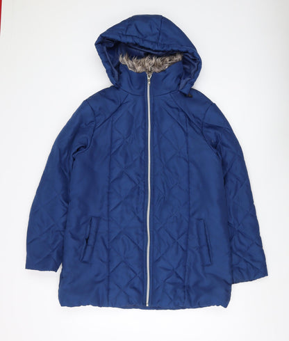 CINÉ DE LANÇAY Women's Blue Hooded Puffer Jacket S