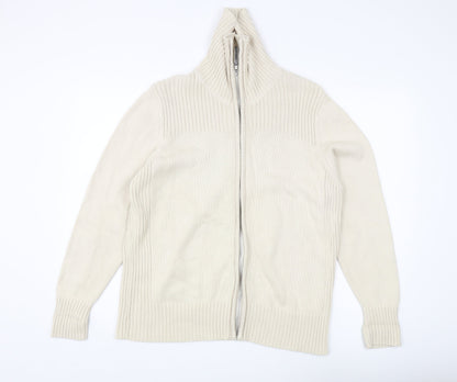 Marks and Spencer Ivory Full Zip Cotton Jumper UK 22