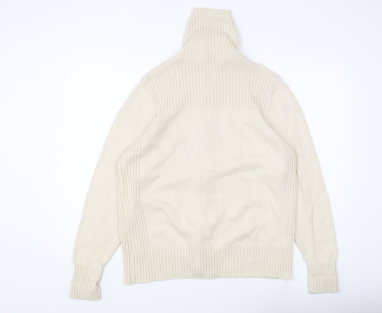 Marks and Spencer Ivory Full Zip Cotton Jumper UK 22
