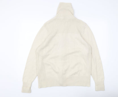 Marks and Spencer Ivory Full Zip Cotton Jumper UK 22