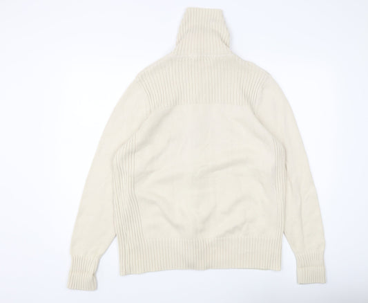 Marks and Spencer Ivory Full Zip Cotton Jumper UK 22