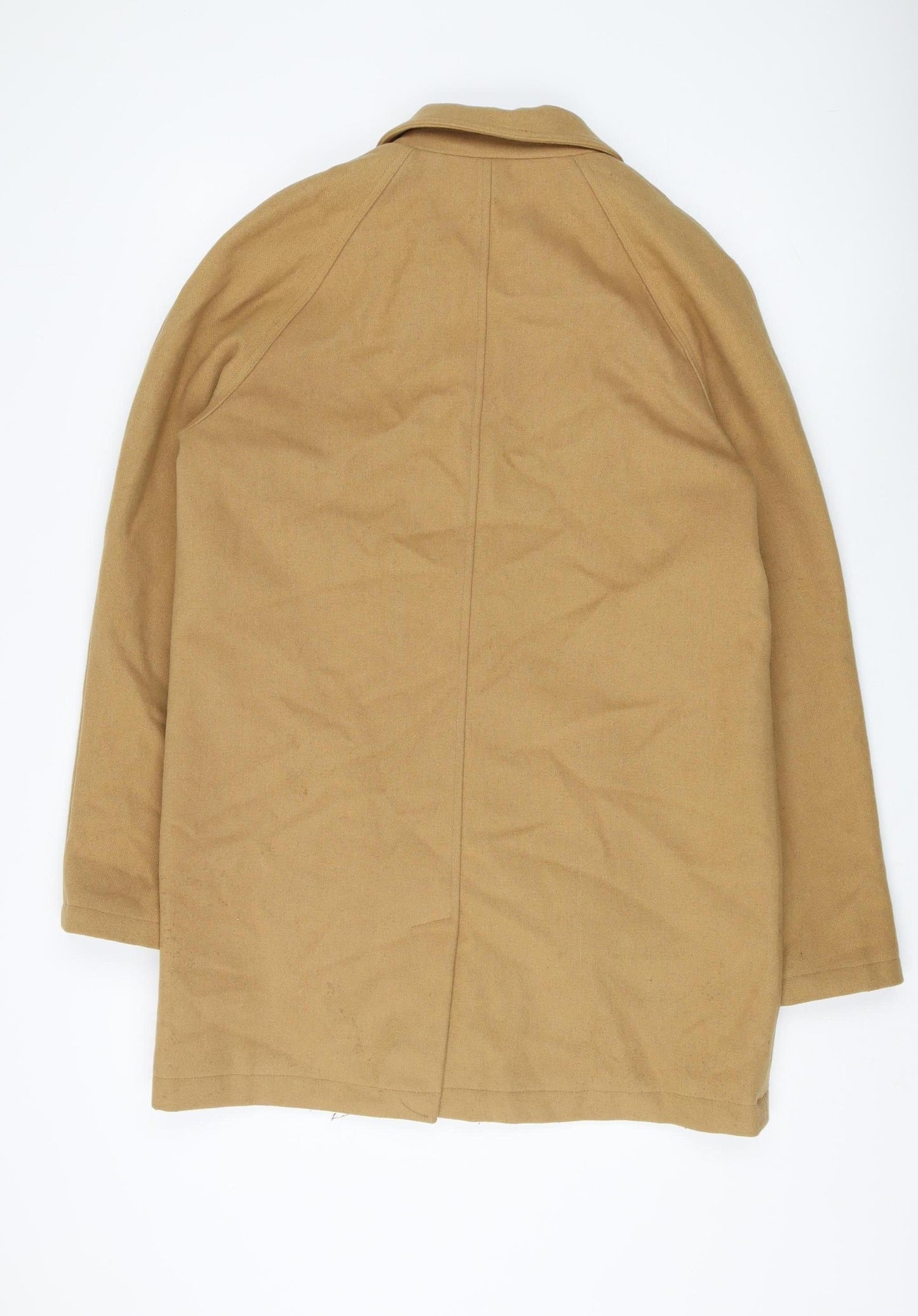 ASOS Men's Beige Overcoat M Wool Blend Classic