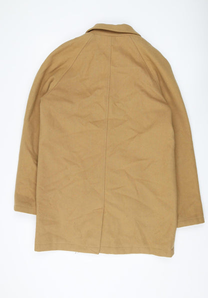 ASOS Men's Beige Overcoat M Wool Blend Classic