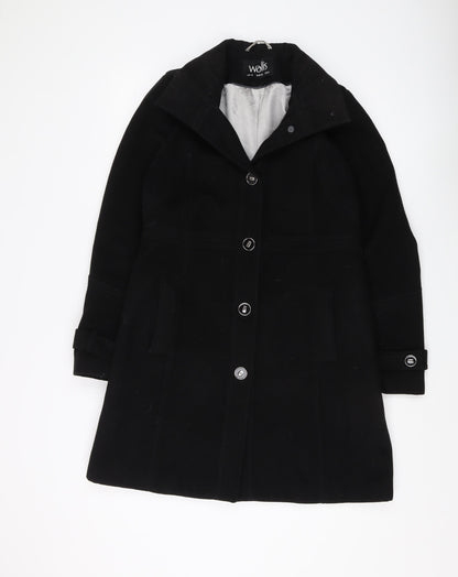Womens UK Size 10 Wallis Black Overcoat