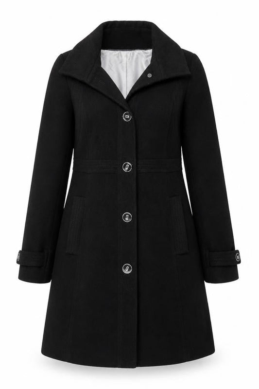 Womens UK Size 10 Wallis Black Overcoat