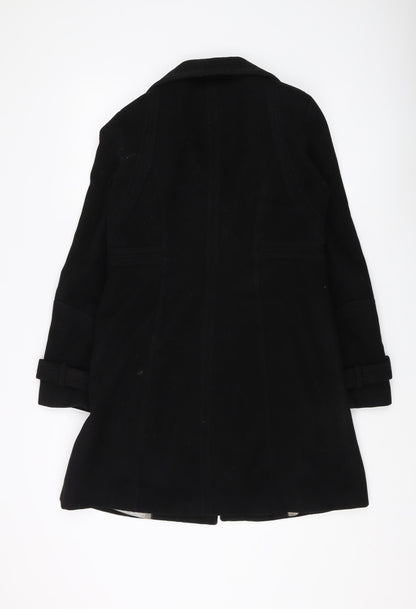 Womens UK Size 10 Wallis Black Overcoat