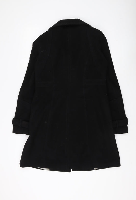 Womens UK Size 10 Wallis Black Overcoat