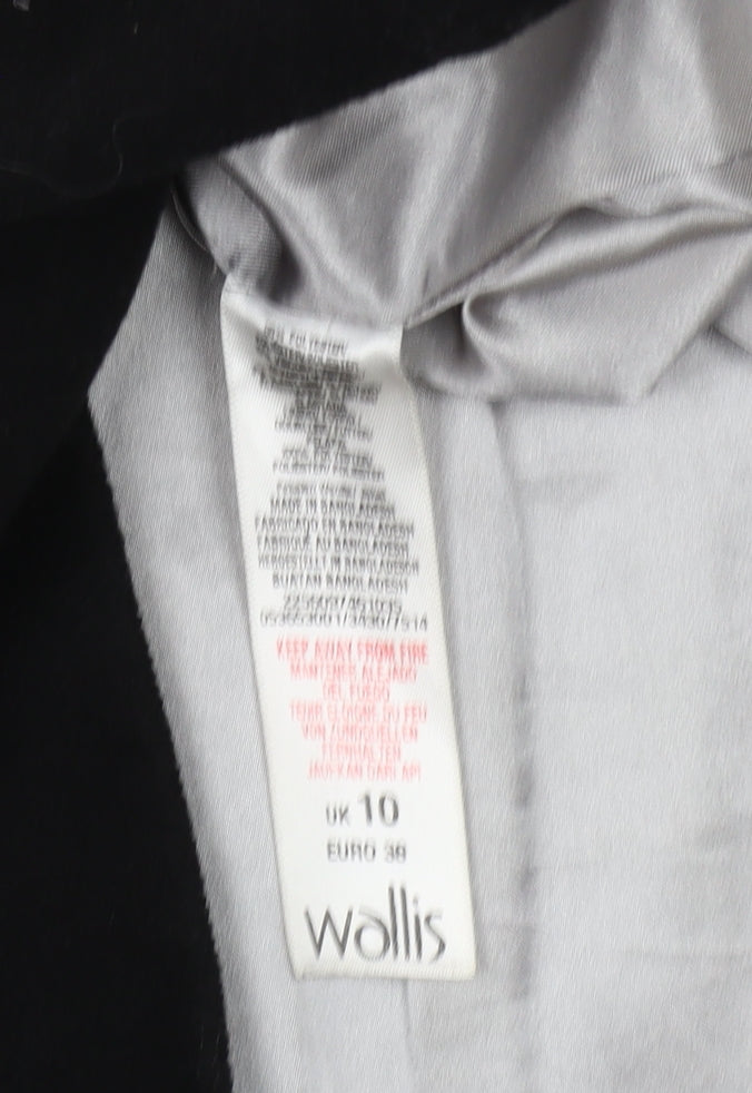 Womens UK Size 10 Wallis Black Overcoat